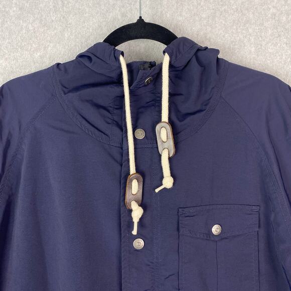 Flint and Tinder Jacket Mens XL Ridge Shell Navy Blue Hooded Zip Snap Button - Picture 2 of 13